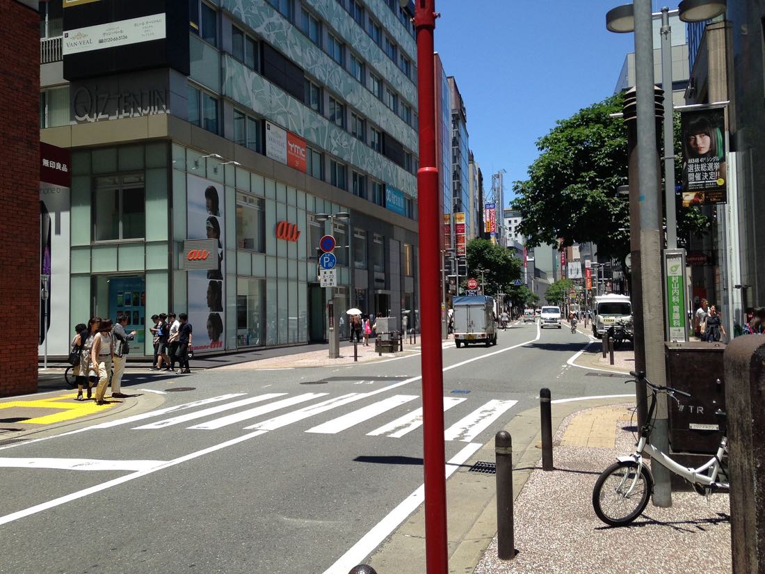 Tenjin-nishi-dori, the main shopping street through Tenjin, Fukuoka